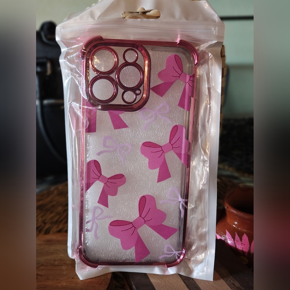 I Phone 16 PRO MAX Pink Bow Phone Case